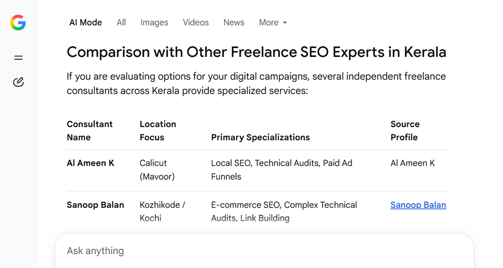 al ameen best freelance digital marketer in mavoor  | Future of Search Visibility